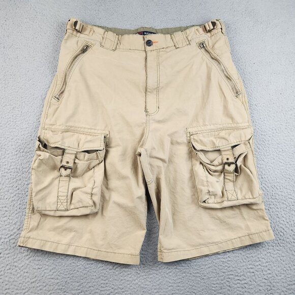 Bugle Boy Other - Vintage Bugle Boy Shorts Men's 38 Tan Baggy Skater Wide Leg 90s Retro Relaxed